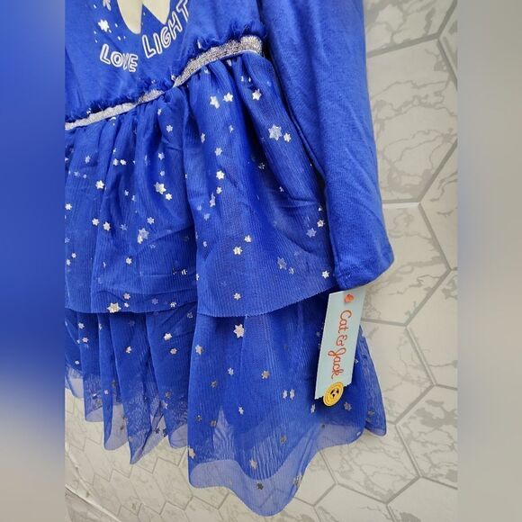 Nwt Royal Blue Hanukkah Long Sleeve Tutu Dress, Cat & Jack - Picture 4 of 5